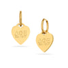 Delta Phi Epsilon-Heart Tag Huggie Hoop Earrings