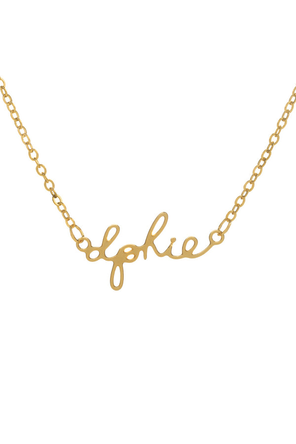 Gold Plated Script Necklace