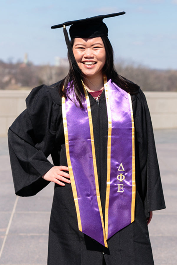 Purple with Gold Trim Graduation Stole